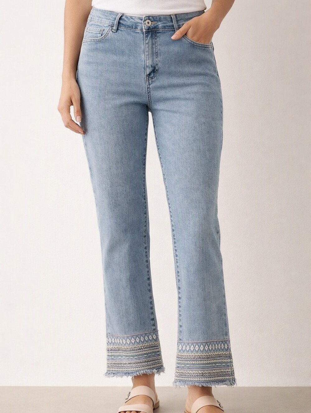 Charlie B Jeans Denim Women's Size 14 Sequine Bling Straight Light Wash